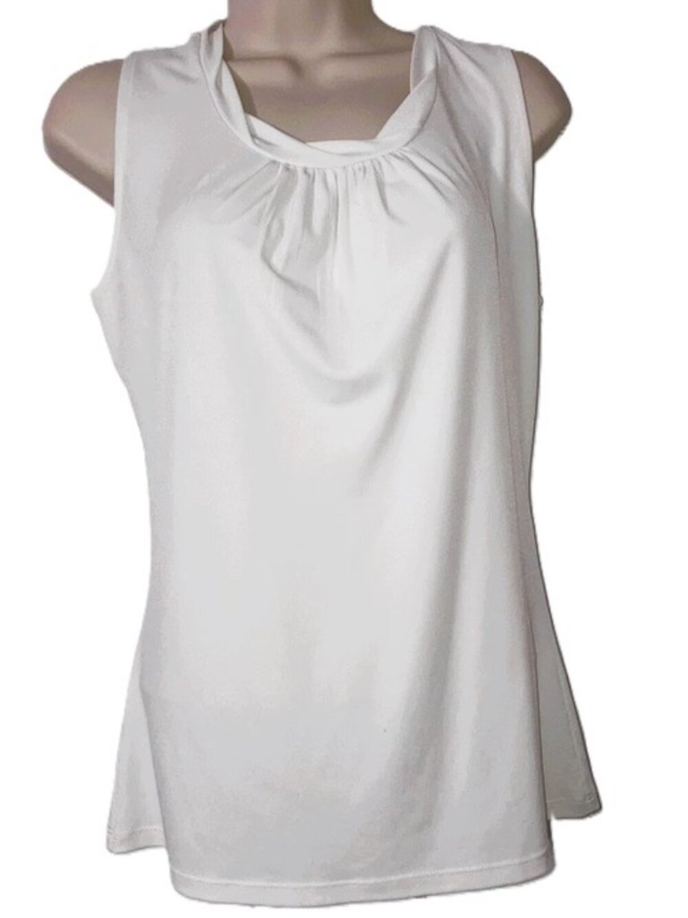 ANN TAYLOR Factory Pleated Ivory Sleeveless Blouse/Tank Top – Women’s Medium